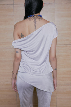Twisted shoulder top - Silver