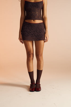 LACE TRIM MINISKIRT