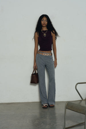 Grey Denim Metal ring trousers