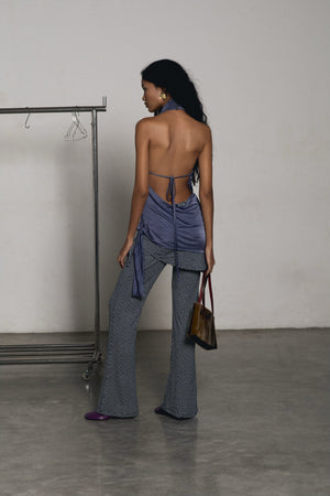 Polkadot Metal Belt Flared Pants