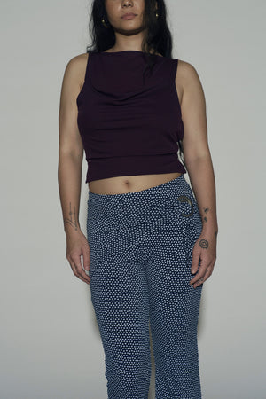 Polkadot Metal Belt Flared Pants