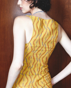 Yellow Jacquard Top