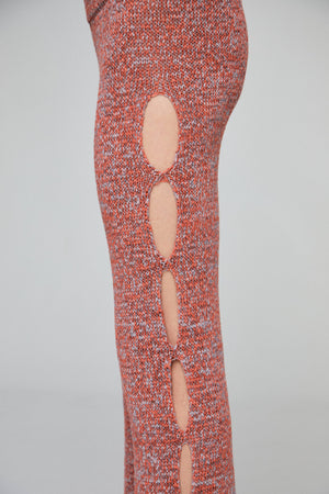 KNIT AND PROMISE Cut Out Pants - Coral