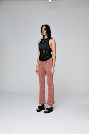 KNIT AND PROMISE Cut Out Pants - Coral