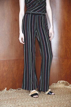 Black Stripe flared trousers